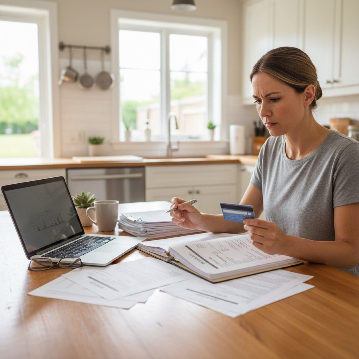 Parent checking insurance benefits before a sports physical appointment
