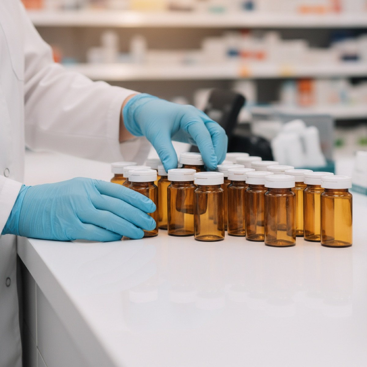 Prescription medication being prepared for a confirmed bacterial sinus infection